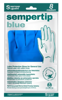 SEMPERTIP blaue Latex-Arbeitsschutzhandschuhe M