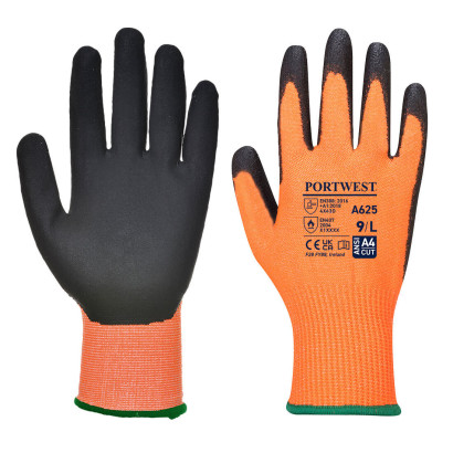 Vis-Tex PU Schnittschutzhandschuh orange/schwarz L