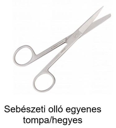Sebészeti olló egyenes T/H 14cm