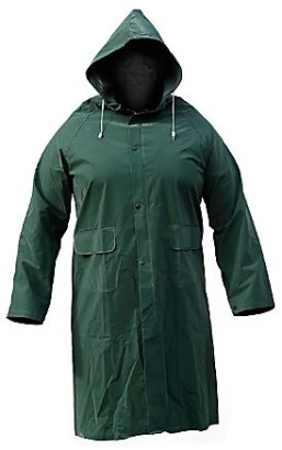 Safety First PVC Regenmantel lang grün L