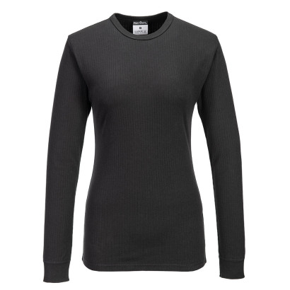 Damen Thermal T-Shirt Langarm schwarz L