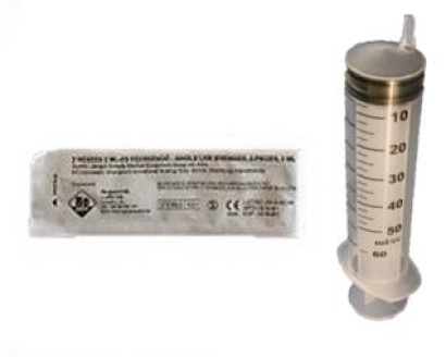 EW-Spritze 3-teilig 50 ml Luer Slip mit Gummistopfen