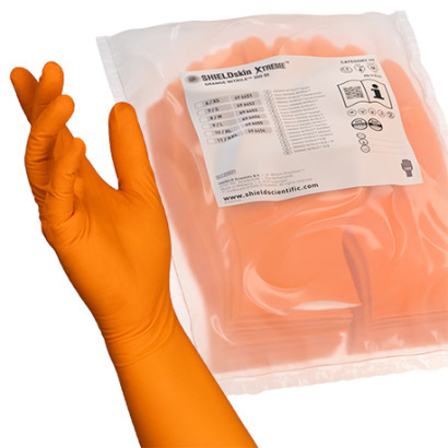 SHIELDskin XTREME Orange Nitrile 300 DI pf Reinraumhandschuh 100St/Beutel XS
