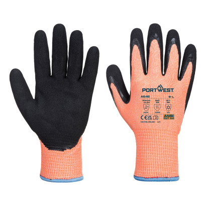 Vis-Tex Winter Cut D13 Nitril-Handschuh Orange/Schwarz L