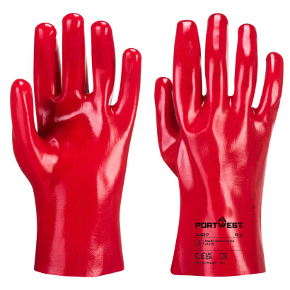 PVC Stulpenhandschuh rot XL