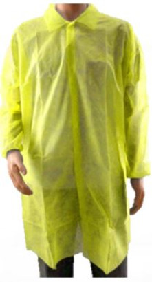 Besuchermantel Guarder mit Klettverschluss PP 25g gelb XL