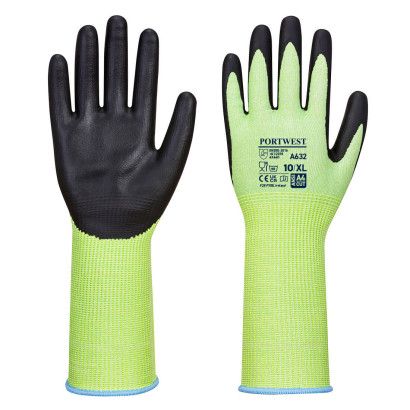Grüner Schnittschutzhandschuh Lange Stulpe Gruen/Schwarz L