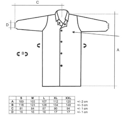 Top-Propguard Laborkittel mit Druckknöpfen weiß S