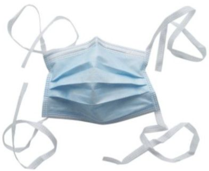 Mundschutz, 3-lagig, mit Bindebänder, green