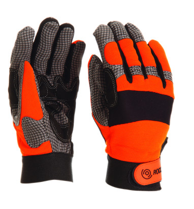 Mechanikerhandschuh, orange, Größe L, mit Handflächenverstärkung