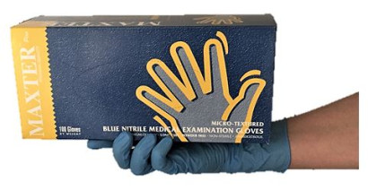 MAXTER Nitril Blau (5.7g |4.5mil) 290mm long cuff puderfreier Handschuh S