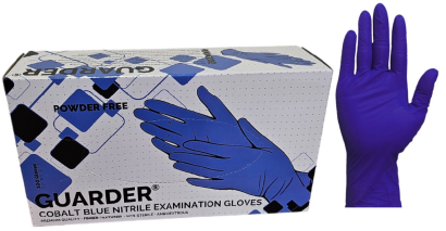 GUARDER Nitril Kobaltblaue puderfreie Handschuhe 100 St/Box XS