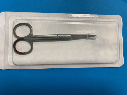 Chirurgische Schere scharf/scharf gebogen 12 cm