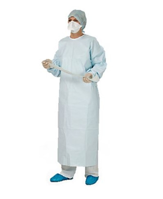 Poliguard Kittel PP 30 g am Vordersite PE-beschichtet, mit Bänder am Hals und Taille weiß M