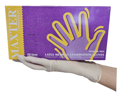 MAXTER Latex 5.7g puderfreier Untersuchungshandschuh XS