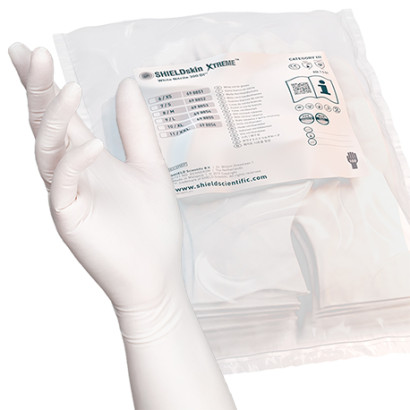SHIELDskin XTREME White Nitrile 300 DI++ pf Reinraumhandschuh 100St/Beutel XS