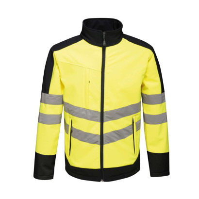 RETRA625 HI-VIS PRO 3-LAGIGE SOFTSHELL yellow/navy 2XL
