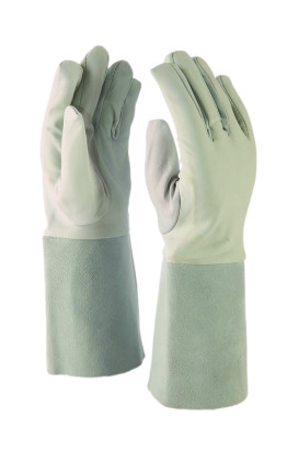 WIG-Schweißerhandschuh, Oberhand: Schafleder, Manschette aus Rindspaltleder, Größe: 8