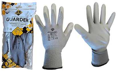 Guarder Polyester Handschuh mit PU beschichtete Handfläche grau Gr: 7