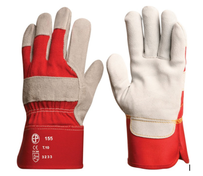 EUROSTRONG 155 graues Superior Spaltrindleder, rotes Rückenbündchen 10