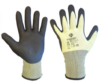 Guarder Schnittfester Polyester Handschuh mit Nitril-Mikroschaum-besch. Handfläche hi-vis gelb 10