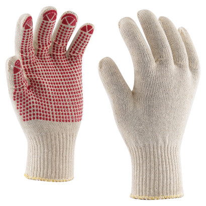 Gepunkteter Zwirnhandschuh, Größe 10