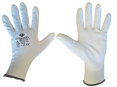 Guarder Polyester Handschuh mit PU beschichtete Handfläche ECO weiß Gr: 10