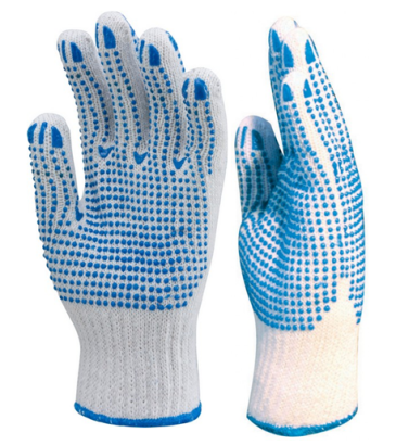 EUROSTRONG 4350 weißes Baumwoll-Polyester, blaue PVC-Punkte auf 2 Seiten 9