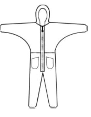 Poligard overall 70 g zippes, fehér, kapucnival, zsebbel L