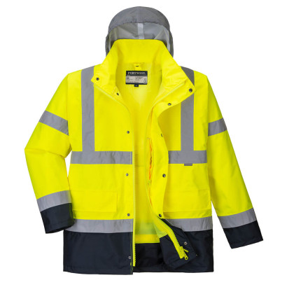 Hi-Vis 4 az 1-ben Contrast Traffic kabát sárga/navy L