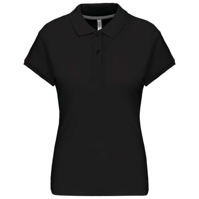 KA242 damen-pique-poloshirt mit kurzarm schwarz 2XL