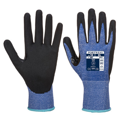 Dexti Ultra Schnittschutz-Handschuh Blau/Schwarz L