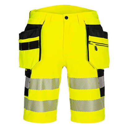 DX4 Hi-Vis Shorts mit Holstertaschen Gelb/Schwarz 30