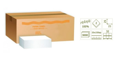 Z-Falthandtücher 2-lagig 100% Zellstoff