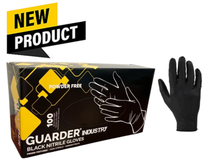 GUARDER® Industrie-Nitrilhandschuhe, schwarz, 3,5 g, puderfrei, 100 Stück. L