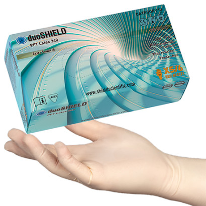 duoSHIELD PFT Latex 240 puderfreier Handschuh 100St/Box XS