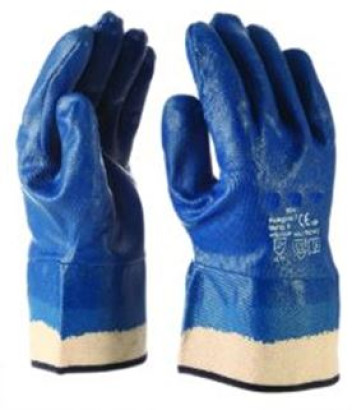 Nitril-Handschuh mit Segeltuchmanschette, blau, Größe 11