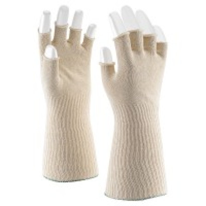 Zwirnhandschuh ohne Fingerspitzen, Größe 7, zweifädig