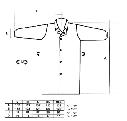 SprayGuard Laborkittel mit Druckknöpfe 3. Kat. PB[4]-B Gr.: XL