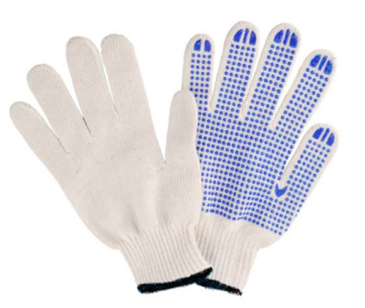 Guarder PVC gepunktet Strickhandschuh aus Polycotton 45 g naturweiß Gr: 10