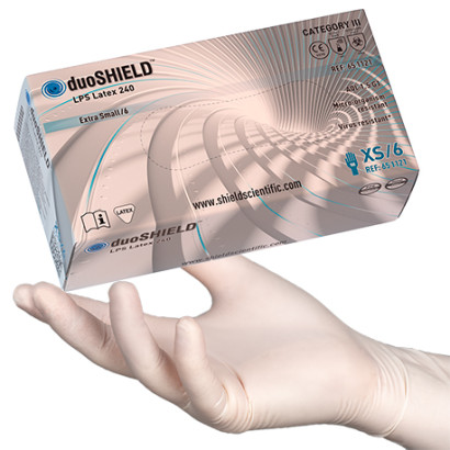 duoSHIELD LPS Latex 240 gepuderter Handschuh 100St/Box XS