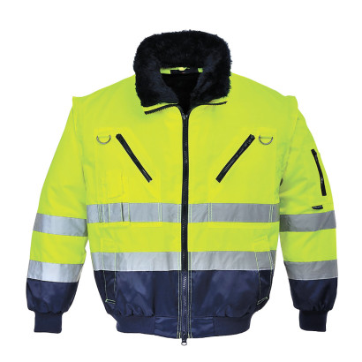 Hi-Vis 3 az 1-ben Pilóta kabát sárga/navy 4XL
