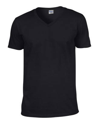 SOFTSTYLE® T-Shirt mit V-Ausschnitt für Erwachsene Black 2XL