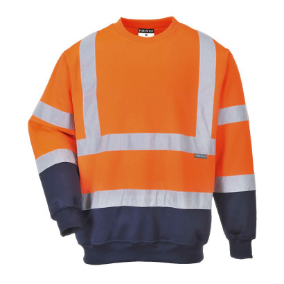 Kéttónusú Hivis pulóver narancs/navy 4XL