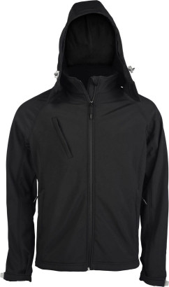 KA413 HERREN SOFTSHELLJACKE MIT ABNEHMBARER KAPUZE black 2XL