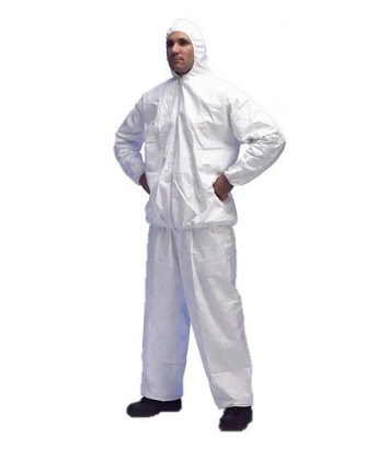 TYVEK Jacke mit Kapuze und Reißverschluss M