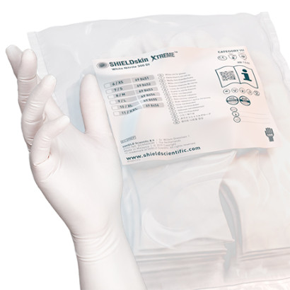 SHIELDskin XTREME White Nitrile 300 DI pf Reinraumhandschuh 100St/Beutel XS