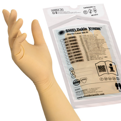 SHIELDskin XTREME STERIL Latex PF 300 DI pf handspez.Reinraumhandschuh 20 Paar/PEBeutel 5.5
