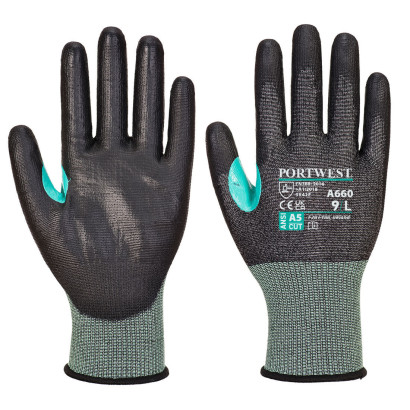 CS VHR18 PU-Schnittschutzhandschuh Schwarz L