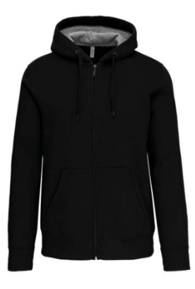 Kapuzensweatshirt mit zipper 444 schwarz 2XL